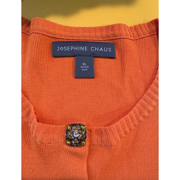 Vintage EUC Josephine Chaus Orange Snap Front Jewel Sparkly Buttons Golden Girls - Picture 6 of 16